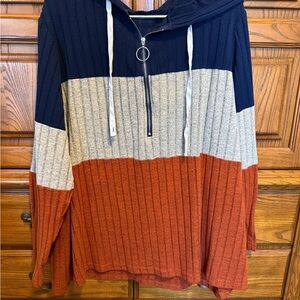 Colorblock Hooded Sweater for women